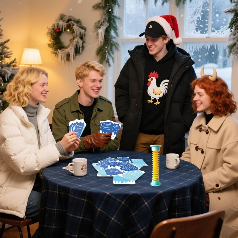 MLOLM Winter 5 Second Game Cards 108 Christmas Winter 5 Second Rule Game Cards with 5 Second Hourglass -Fun Travel Game Night Think Fast Shout Out Answers - Image 5